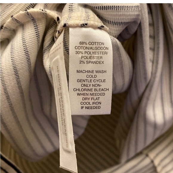 LOFT VERTICAL STRIPED ELASTIC WAIST STRETCH PONTE MINI PENCIL SKIRT NWT SZ M - Picture 8 of 9